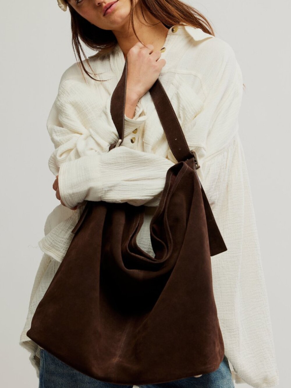 FREE PEOPLE We The Free Honor Oversized Tote / Espresso - Picture 3 of 7
